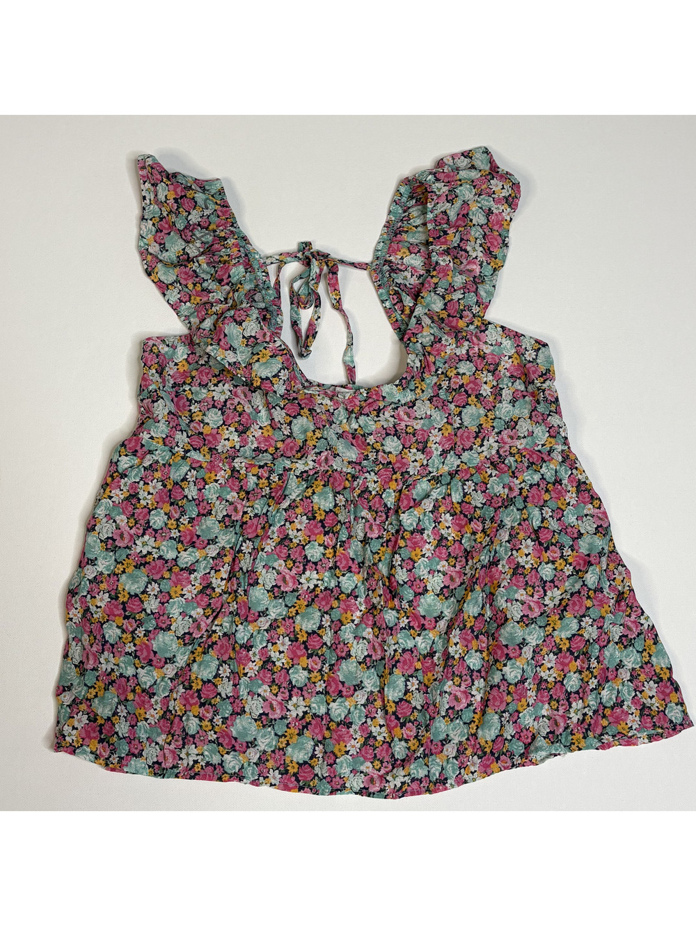 Mine Medium Floral Ruffle Sleeve Top